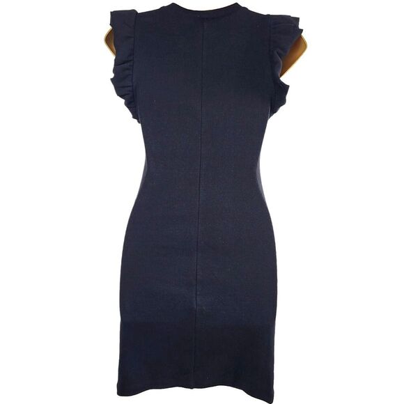 NEW Zara Mini Dress Flutter Cotton Cap Sleeve Stretch Cocktail Black Size Small - Picture 9 of 16
